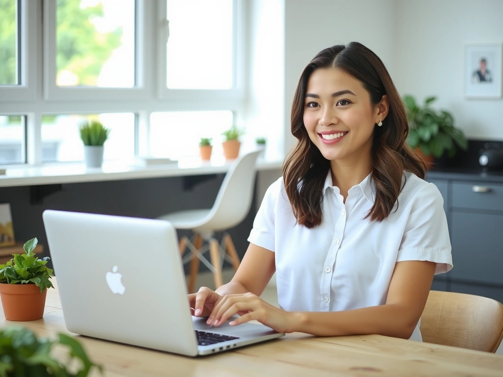 Donna che utilizza un laptop per una consulenza online